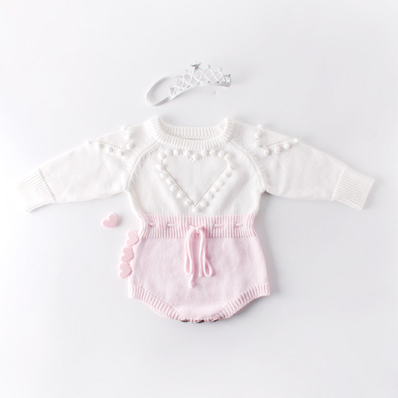 CozyCharm™ Handmade Knit Baby Romper