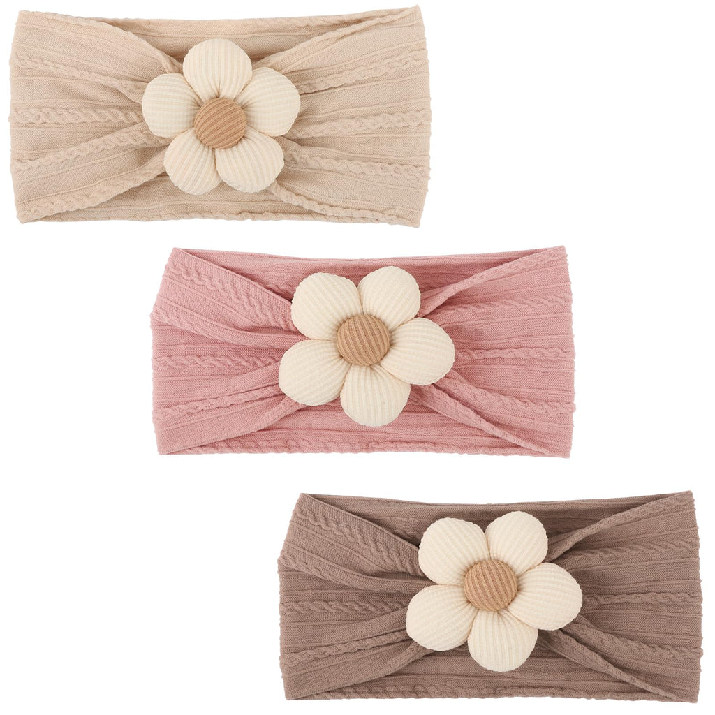 BloomNest™ Baby Flower Headbands – 3 Pack